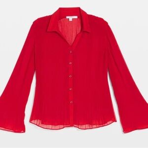 Chico's Pleated Georgette Blouse